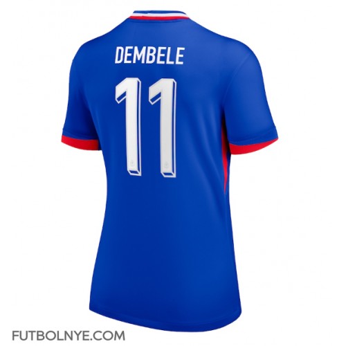 Camiseta Francia Ousmane Dembele #11 Primera Equipación para mujer Eurocopa 2024 manga corta